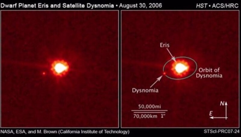El planeta enano Eris y su satélite Disnomia