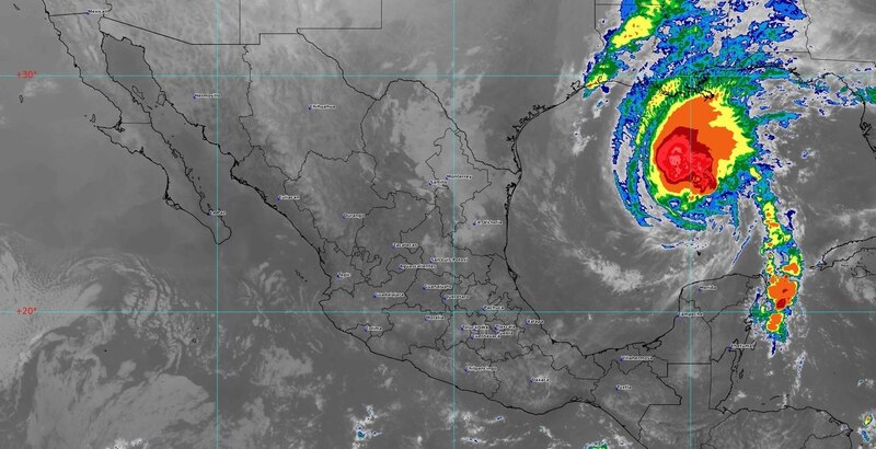 Imagen satelital de tope de nubes de México del 9 de noviembre del 2024