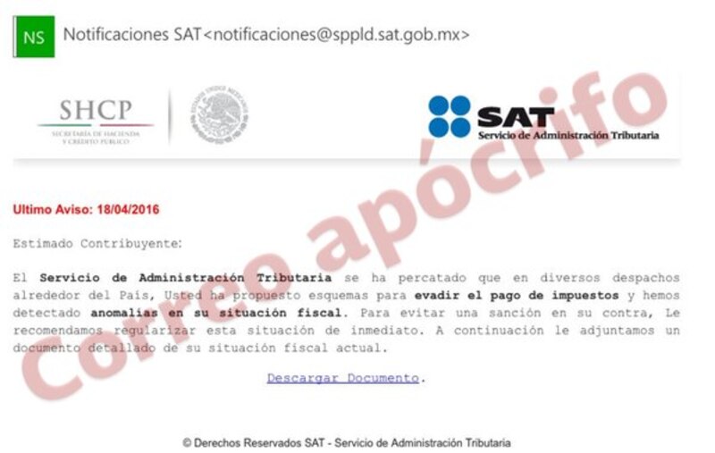 Notificación del SAT sobre irregularidades fiscales