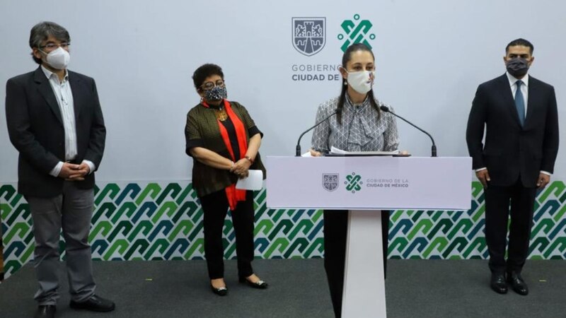 La Jefa de Gobierno, Claudia Sheinbaum, encabeza la conferencia de prensa del informe semanal sobre COVID-19