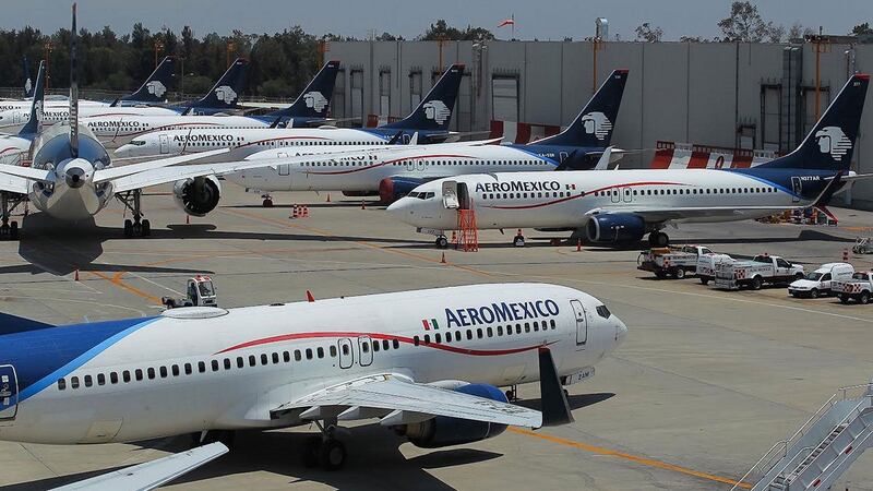 Flota de aviones de Aeroméxico en el Aeropuerto Internacional de la Ciudad de México