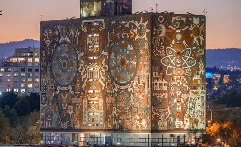 Mural de la Biblioteca Central de la UNAM