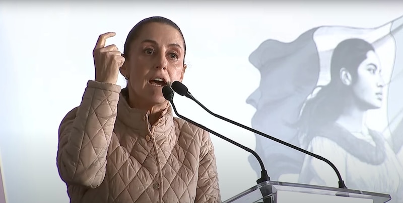 Presidenta Claudia Sheinbaum durante su discurso en Tepeapulco, Hidalgo