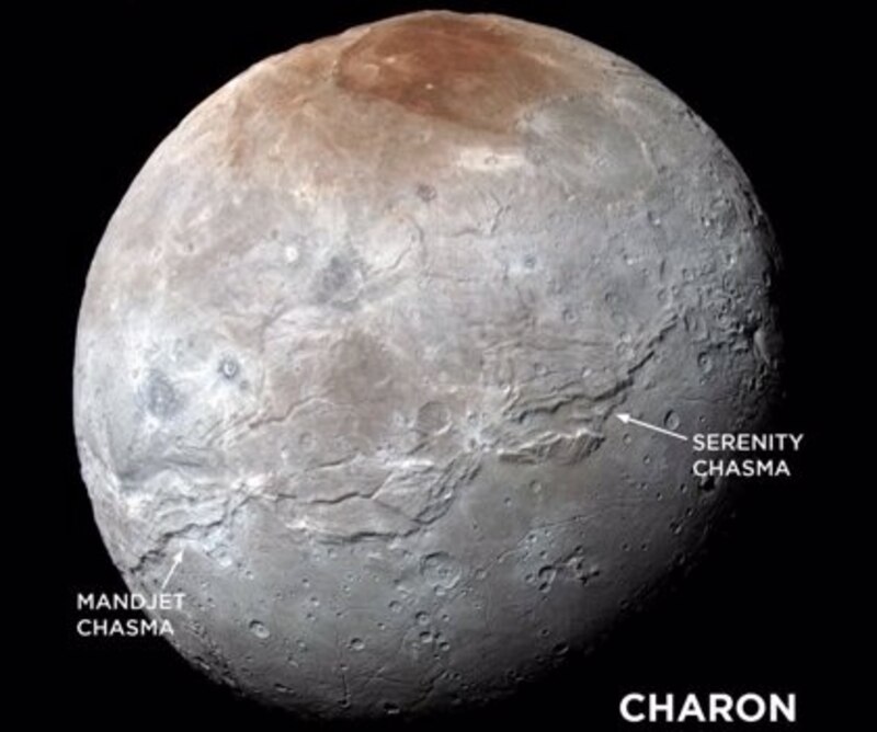 Charon, la luna más grande de Plutón