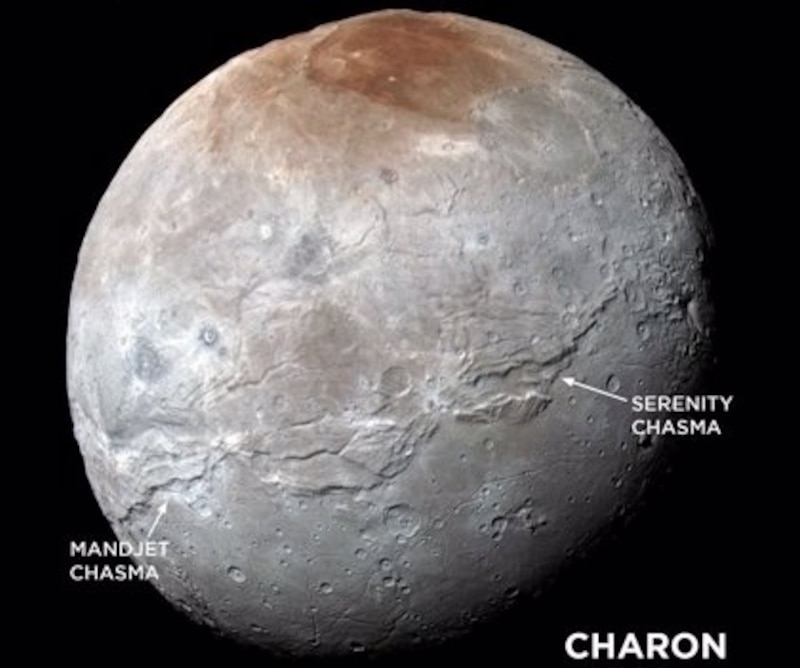 Charon, la luna más grande de Plutón