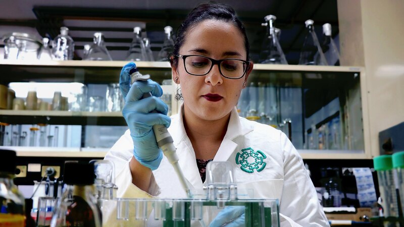 Científica trabajando en el laboratorio