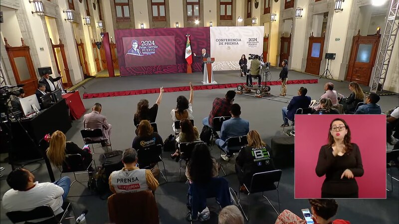 Conferencia de prensa del presidente Felipe Carrillo Puerto en 2024