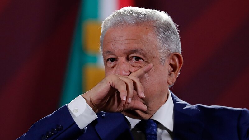 El presidente Andrés Manuel López Obrador durante una conferencia de prensa.