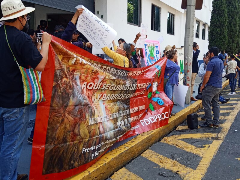 Protesta contra el alcalde de Xochimilco por violencia y acoso