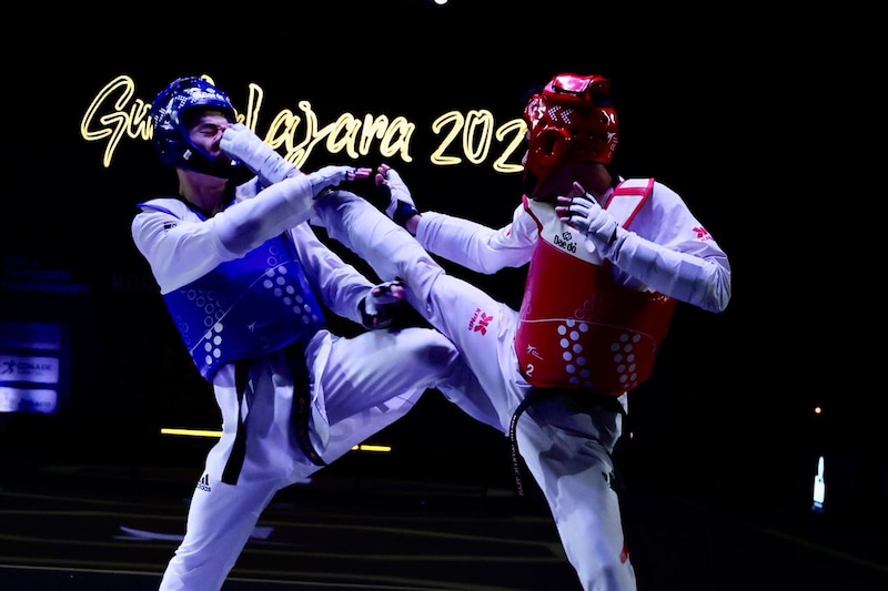 Combate de taekwondo en los Juegos Panamericanos de Guadalajara 2022