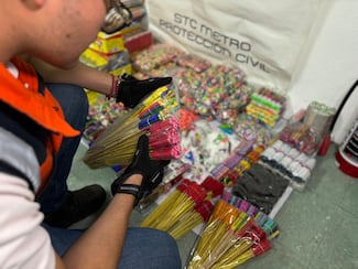 Decomisan más de 300 kilos de pirotecnia en el Metro