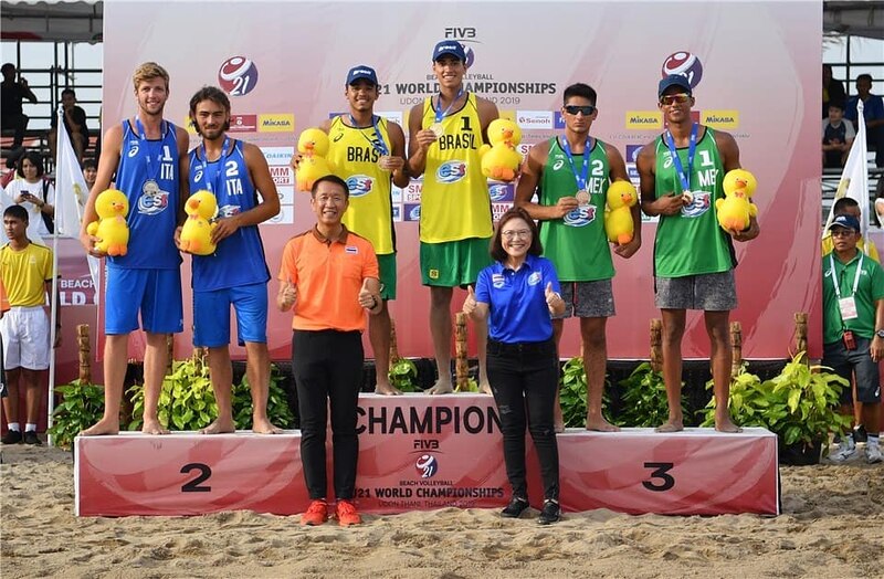 Podio del Campeonato Mundial de Voleibol de Playa Sub-21 de 2019