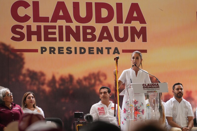 Claudia Sheinbaum, candidata de Morena a la presidencia de México, en un mitin de campaña.