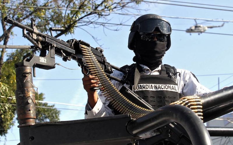 Guardia Nacional mexicana en operativo antidrogas