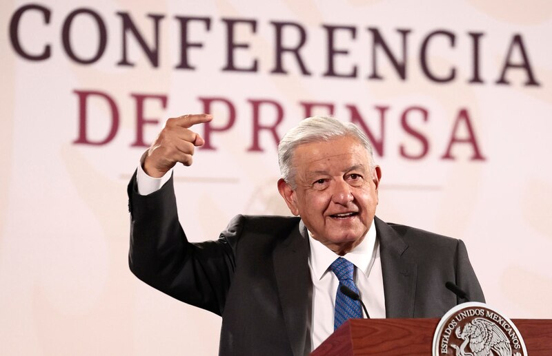 El presidente Andrés Manuel López Obrador en una conferencia de prensa