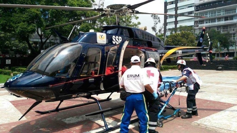 Rescate aéreo en la Ciudad de México