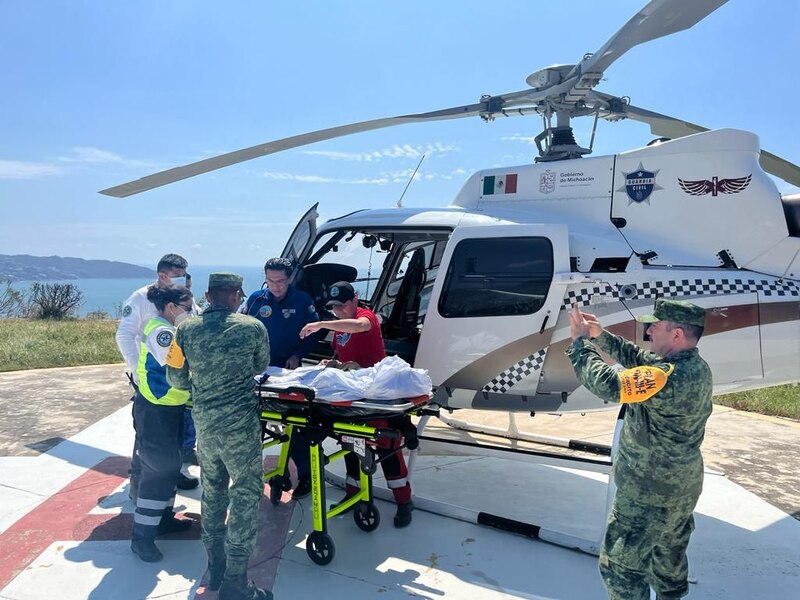 Rescate aéreo en Michoacán