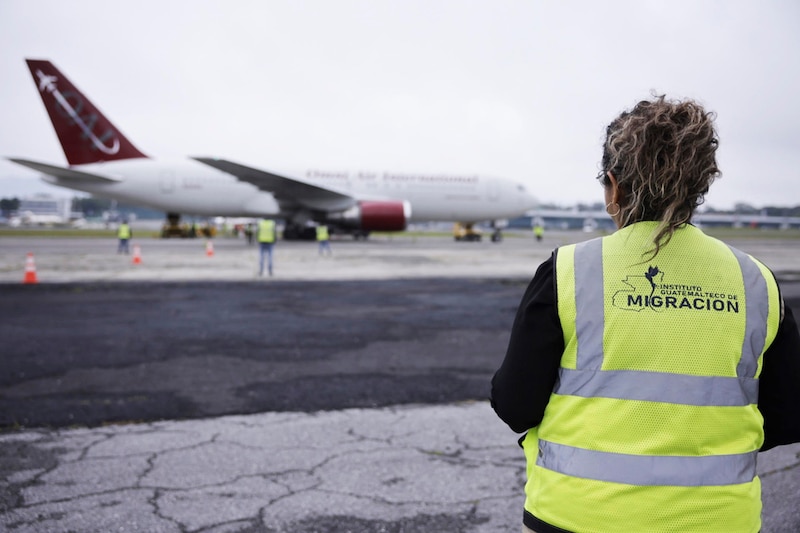 Asistente de migración en el aeropuerto