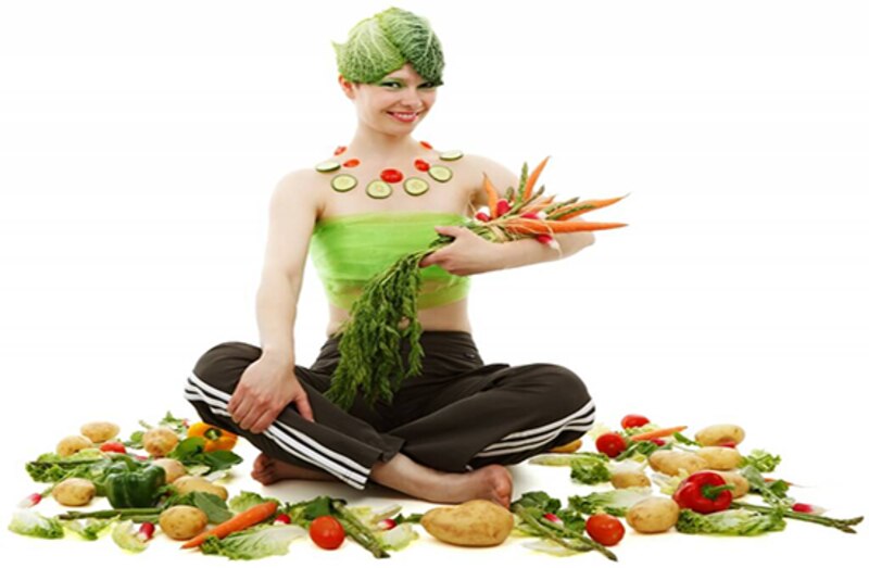 Mujer con verduras