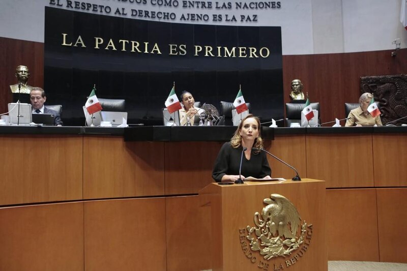 La presidenta de la Cámara de Diputados, Laura Rojas, durante una sesión en el Congreso de la Unión.