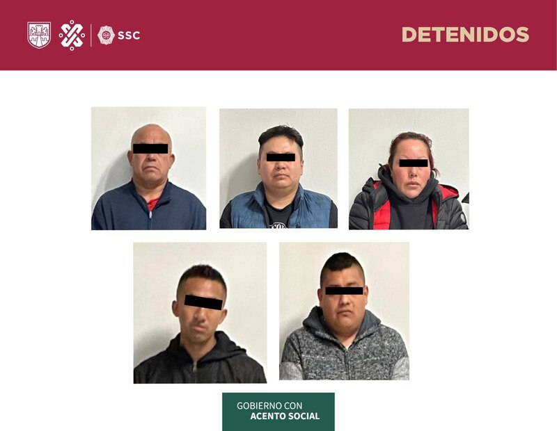 SSC detiene a cinco presuntos delincuentes en la Ciudad de México