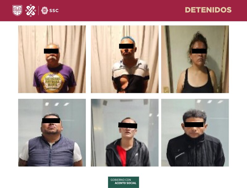 SSC detiene a seis personas por diversos delitos en la CDMX
