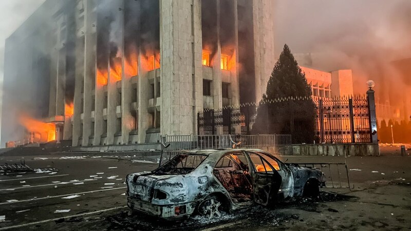 Incendio en el Parlamento de Ucrania