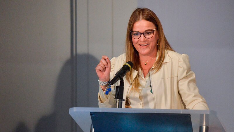 La presidenta de la Comunidad de Madrid, Isabel Díaz Ayuso, durante un discurso.