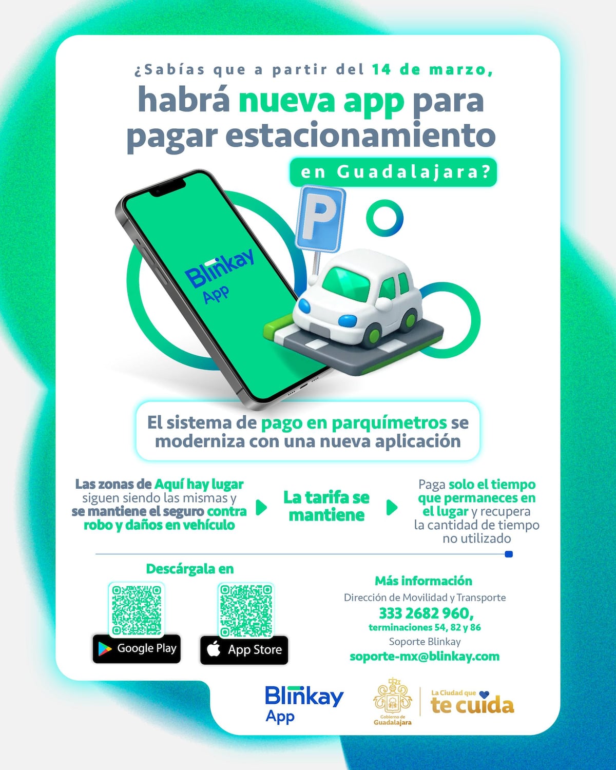 Blinkay: app para pagos de parqu&iacute;metros virtuales en Guadalajara