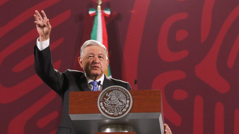 El presidente Andrés Manuel López Obrador durante una conferencia de prensa.