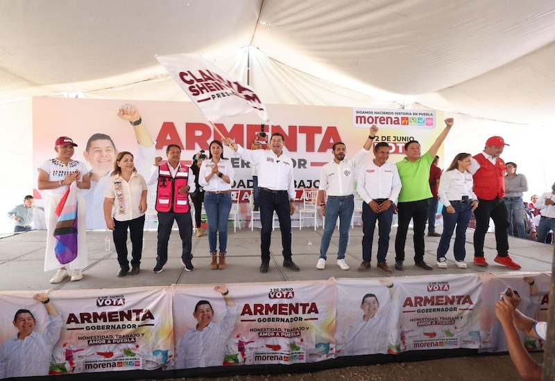 Title: Armenta, candidato de Morena a la gubernatura de Puebla, encabeza cierre de campaña