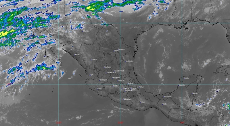 Imagen satelital de tope de nubes en México del 25 de noviembre del 2024