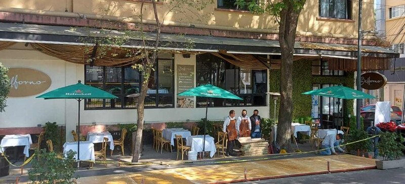 Restaurante al aire libre en la Ciudad de México