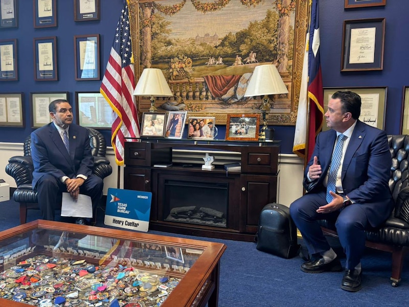 Juan José Sierra Álvarez y el congresista Henry Cuéllar durante reunión en Washington sobre revisión del T-MEC