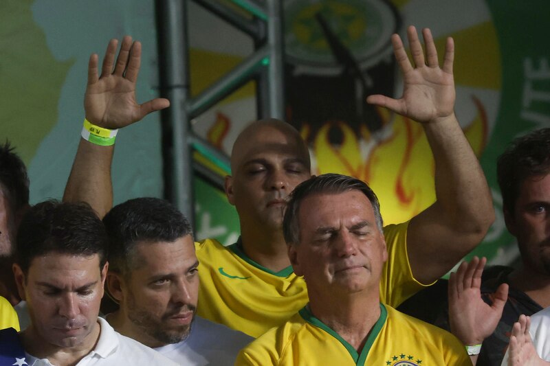 El presidente Jair Bolsonaro durante un acto religioso