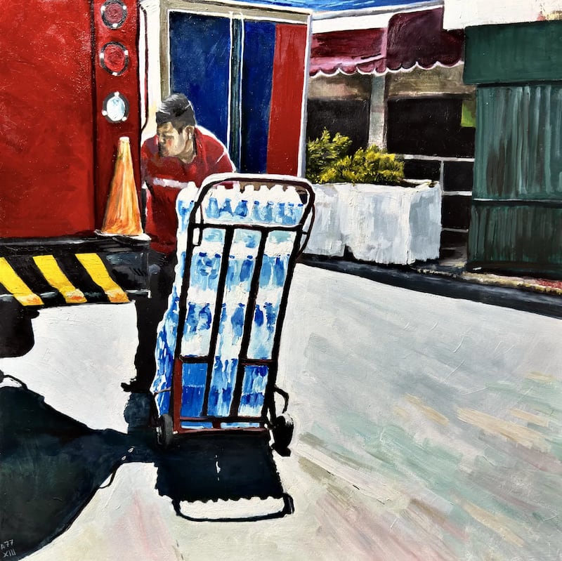 Pintura de la exposición "Dímelo en la calle" en Bellas Hartas de Ashes77
