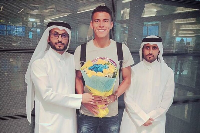 El jugador ecuatoriano Miller Bolaños es recibido en Qatar