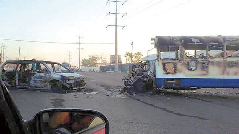 Accidente de autobús en la carretera