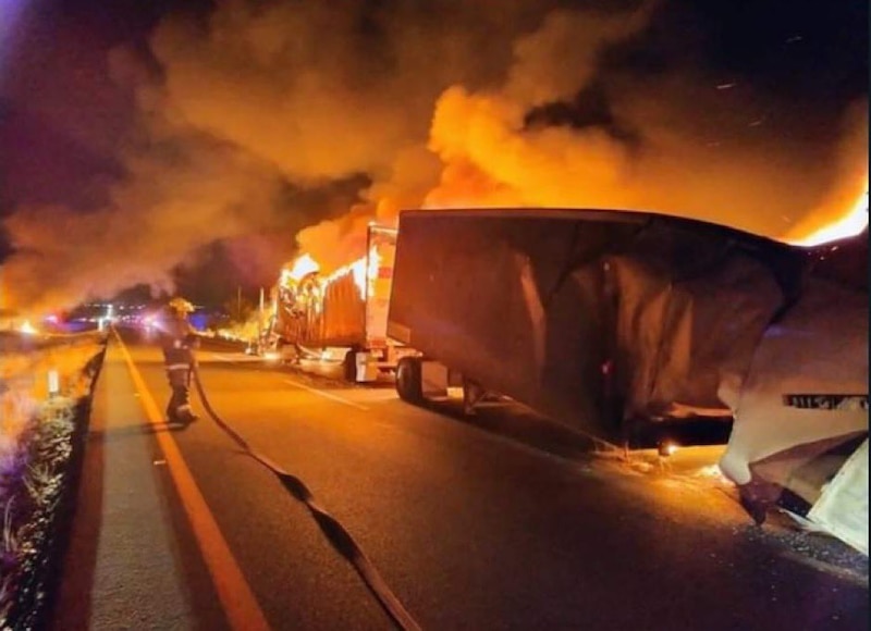 Accidente de camión en la carretera