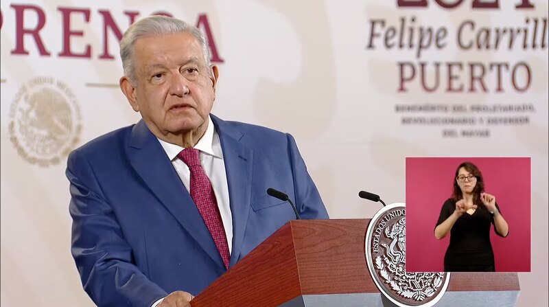 El presidente López Obrador da su discurso en la ceremonia del Grito de Independencia