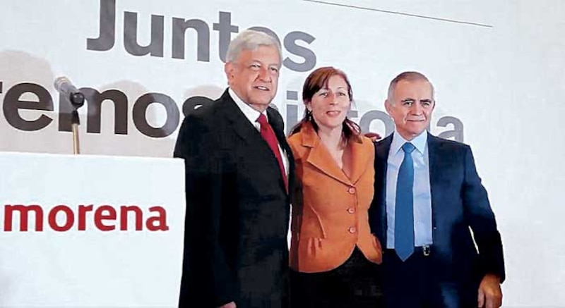 AMLO, Sheinbaum y Ebrard juntos en un evento de Morena