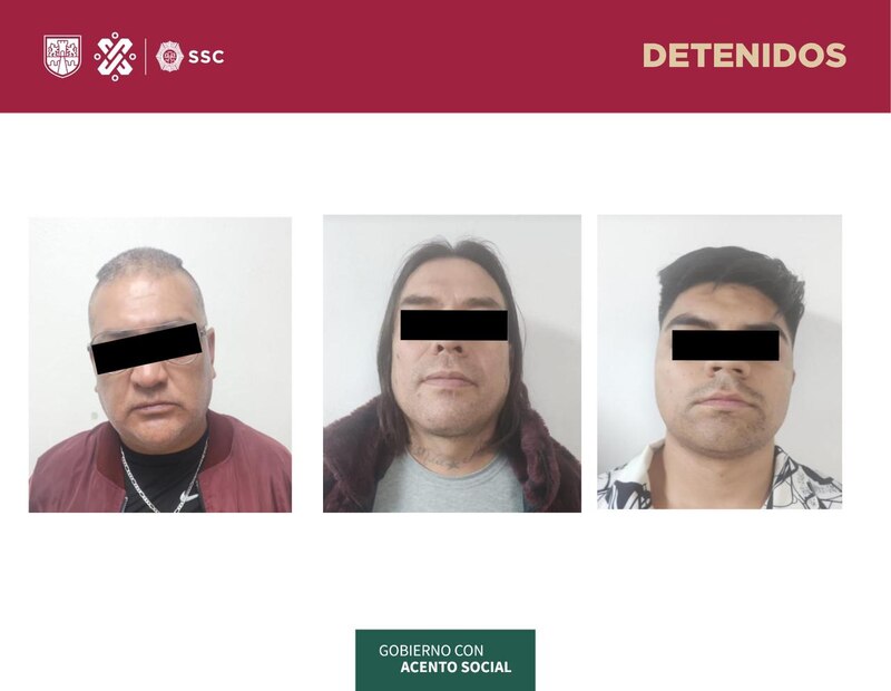 SSC detiene a tres presuntos delincuentes en la Ciudad de México