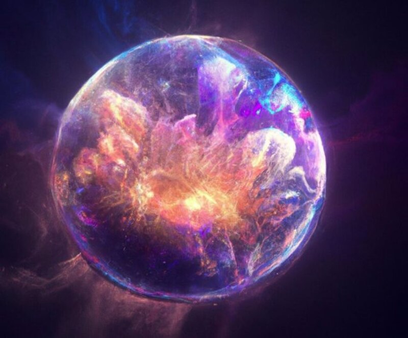 Una esfera de energía brillante
