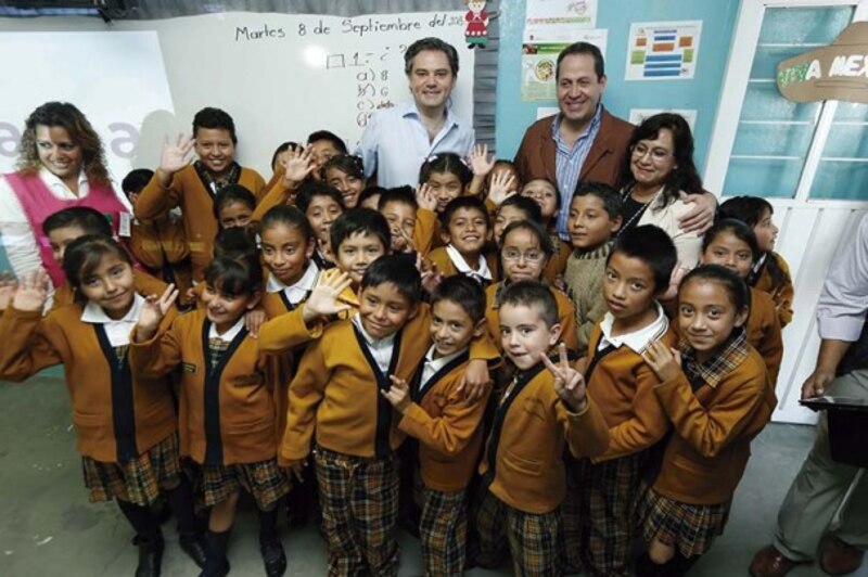 Visita del presidente a una escuela primaria