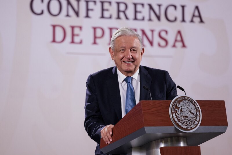 El presidente Andrés Manuel López Obrador en una conferencia de prensa