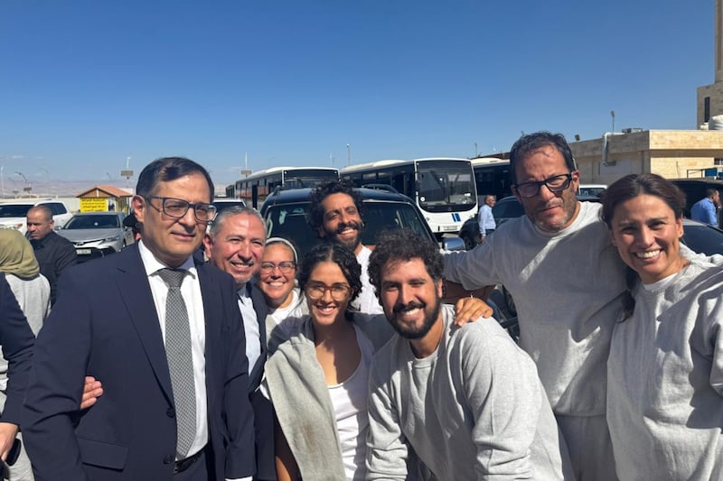 Mexicanos de la Flotilla Global Sumud. Los seis integrantes mexicanos ya fueron liberados y serán deportados.