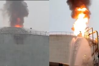 ¿Un rayo? Tormenta provoca incendio en la Terminal Pajaritos de Pemex en Coatzacoalcos, Veracruz
