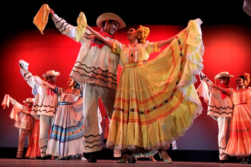 Pareja de bailarines de danza folklórica mexicana