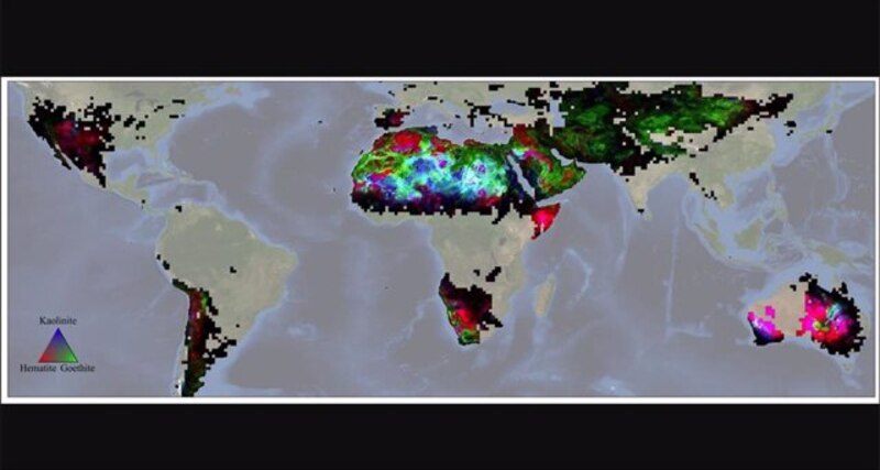 Mapa de la distribución de minerales en el mundo