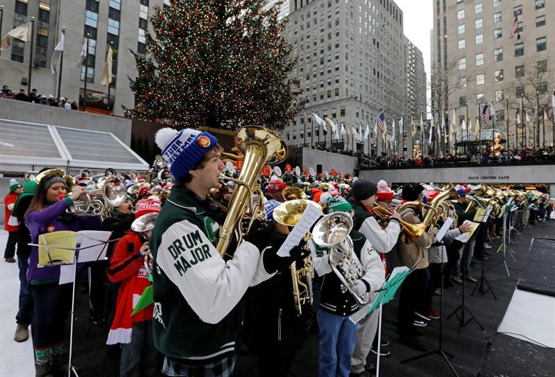 Banda de música navideña en Nueva York